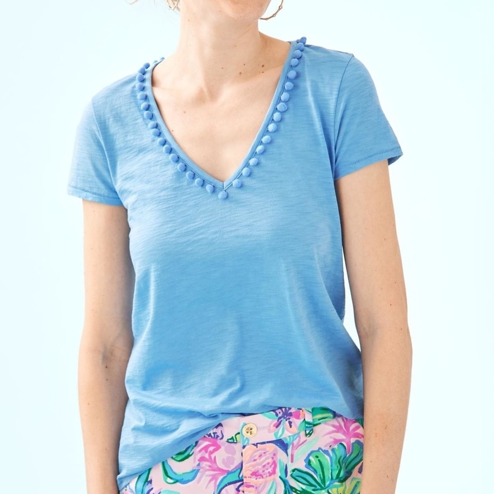 Lilly Pulitzer Etta Pom Pom Top like-new